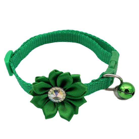 Тонкая работа, ошейник для кошек, инкрустированный стразами, красивые домашние собаки, цветочный узор с колокольчиком