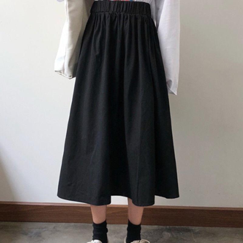 Женская белая длинная юбка Модные карманы Плиссированные юбки до колена Осень 2024 Новые Повседневные Элегантные С высокой талией А-силуэта Женские юбки