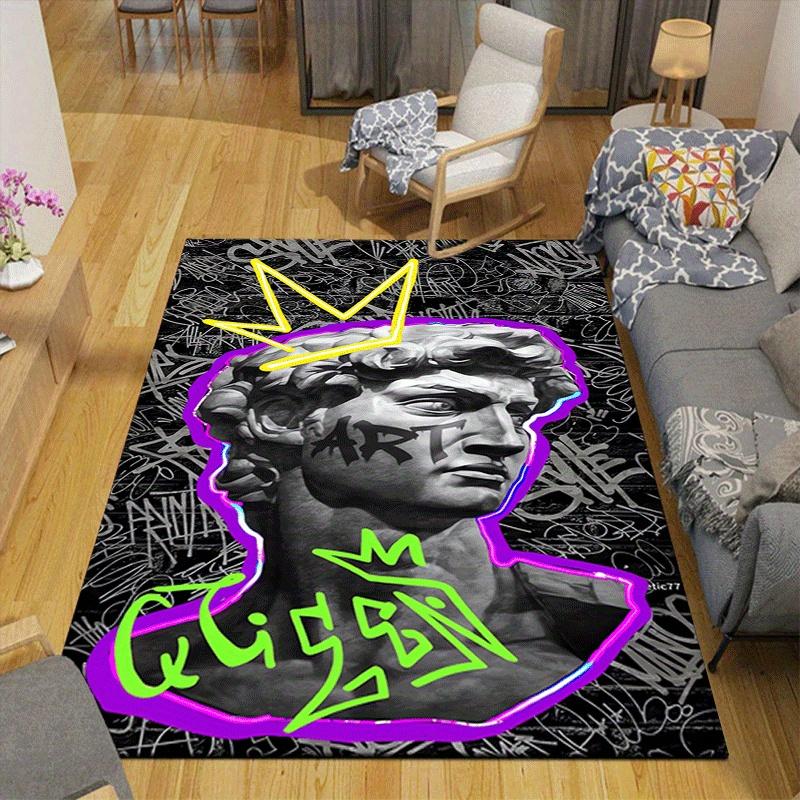 1pc Handsome David Pattern Area Rug, Anti slip Non Shedding Stain Resistant Carpet