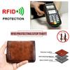 Genuine Leather Rfid Wallets for Men Vintage Thin Short Multi Function ID Credit Card Holder Money Bag with 2 ID Windows Gift for Him