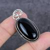 Black Onyx Gemstone Handmade 925 Sterling Silver Jewelry Pendant 1.89" S0r33