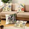 Винтажная наволочка с цветочным принтом, короткий плюш, декоративная, для дивана, подарок для дома, двусторонняя печать, подушка
