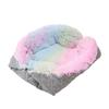 Pet Cat Bed Colourful Foldable Dual Purpose Warm Plush Dog Cage Pad for Chihuahua Pug Bichon Fries