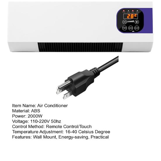 Настенный кондиционер, комнатный обогреватель, регулируемая температура, функция таймера, цифровой дисплей, водонепроницаемый кондиционер с дистанционным управлением