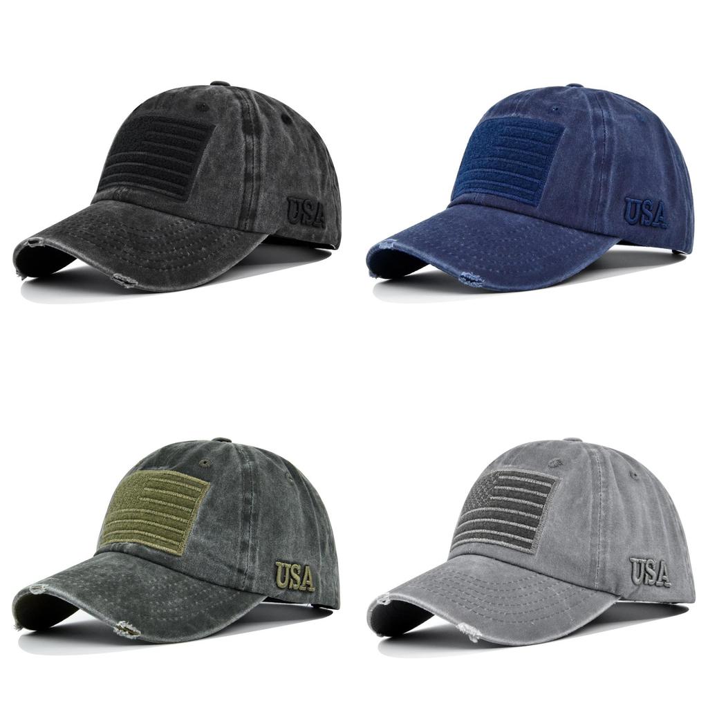 Вышитая бейсболка с флагом США, регулируемая хлопковая шляпа, повседневный стиль