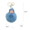 Pompom Sleeping Baby Keychain Cute Fluffy Plush Doll Keychains Women Girl Bag Keyrings Cars Key Ring Jewelry