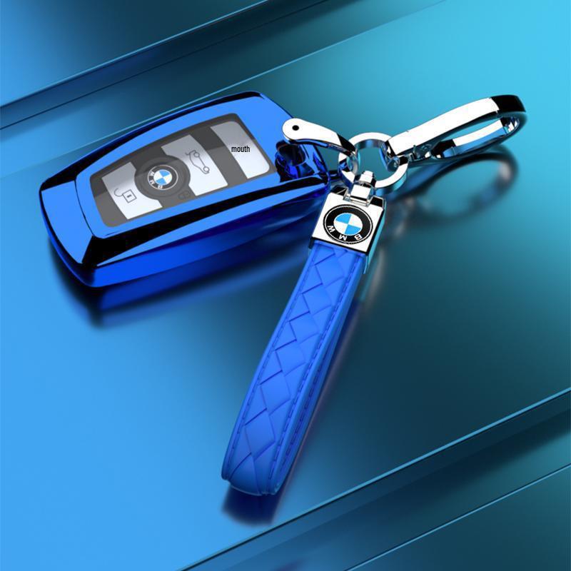 Compatible BMW Key Case for X3, X4, 1, 3, 5, & 7 Series - Decorative Key Shell & Chain