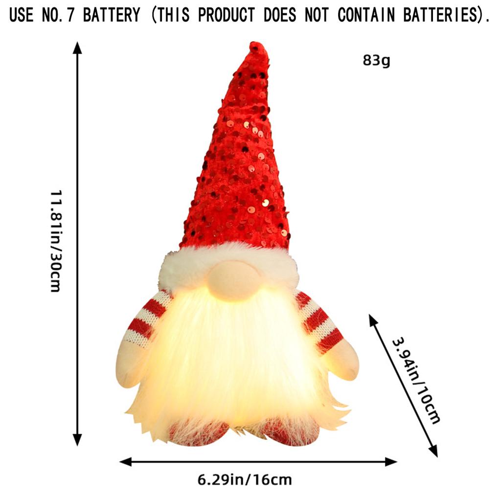Рождественские украшения Рождественские блестки с огнями Кукла Рудольф Рождественские светящиеся безликие кукольные украшения