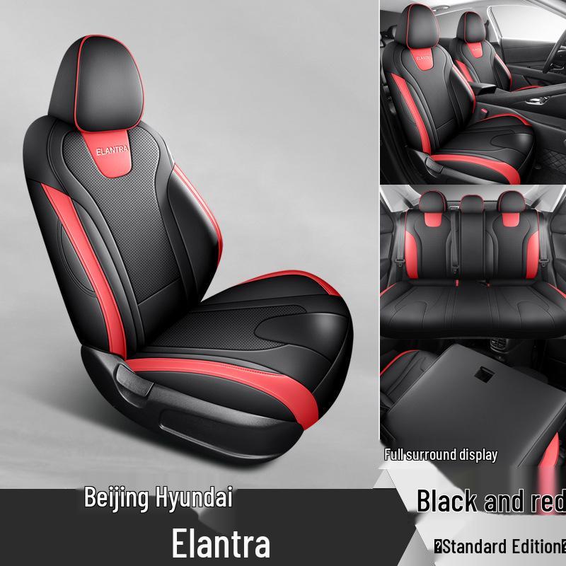 Beijing Elantra Full Leather Car Seat Cushion - All-Season, Five-Seat Model