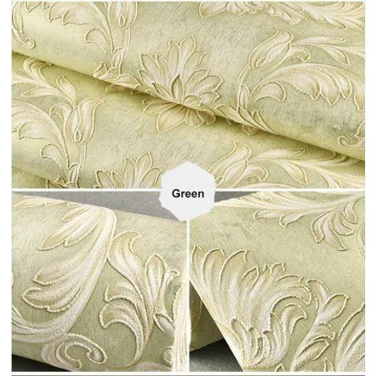 Европейский стиль 3D стерео дамаск флокированный нетканый обои для спальни гостиной современный простой декор рулон обоев