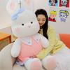 New Cute Jk Vertical Pattern Skirt Little White Rabbit Plush Toy Couple Rabbit Doll Give Girls Children Birthday Gifts