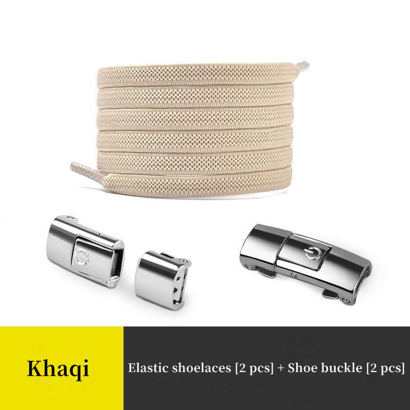 1 пара ленивых шнурков с пряжкой, эластичная мужская и женская расширенная плоская веревка для шнурков, не нужно завязывать фиксированный артефакт