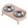 Non Slip Stainless Steel Double Bowl Pet Food Dish With Anti Spill Design For Cats And Dogs Durable Easy Clean