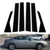 6 шт., подходит для Buick Lacrosse 2004-2009, глянцевый черный материал из поликарбоната, зеркальный эффект, центральная часть окна двери, средняя часть стойки стойки, отделка для колонки