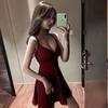 Элегантное летнее платье с глубоким вырезом на бретельках - Сексуальное облегающее платье большого размера для ночного клуба с затягивающейся талией и короткой юбкой для женщин