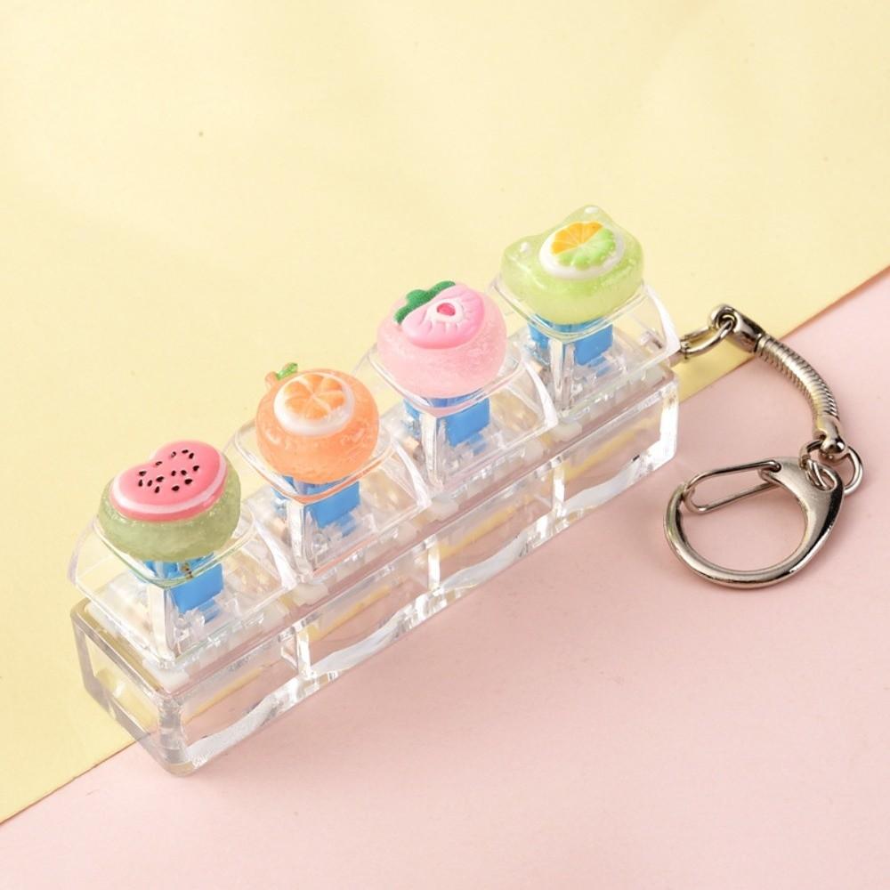 4-Key Reduce Pressure Toy Fruit Mini Keychain Pendant Push Button Keychain Reduce Anxiety