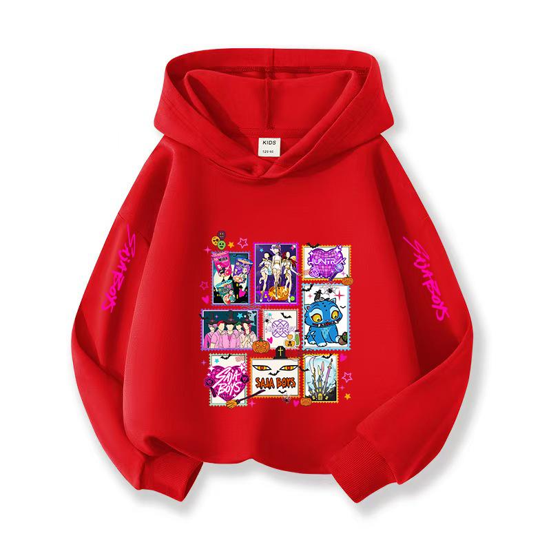 Kpop Korean Style Christmas Holiday Casual Children's Hooded Sportswear Halloween Witch Hunting Fan Fashion Girl Top