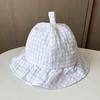 Spring and summer retro plaid small brim bucket hat women's small fresh washbasin hat outdoor sun protection hat
