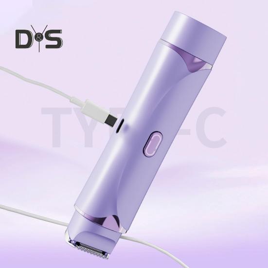 Женская электробритва с двумя головками, светодиодный дисплей, USB-перезаряжаемая, IPX7, водонепроницаемая, портативная, для лица, тела, зоны бикини, рук, ног, эпилятор, бритва