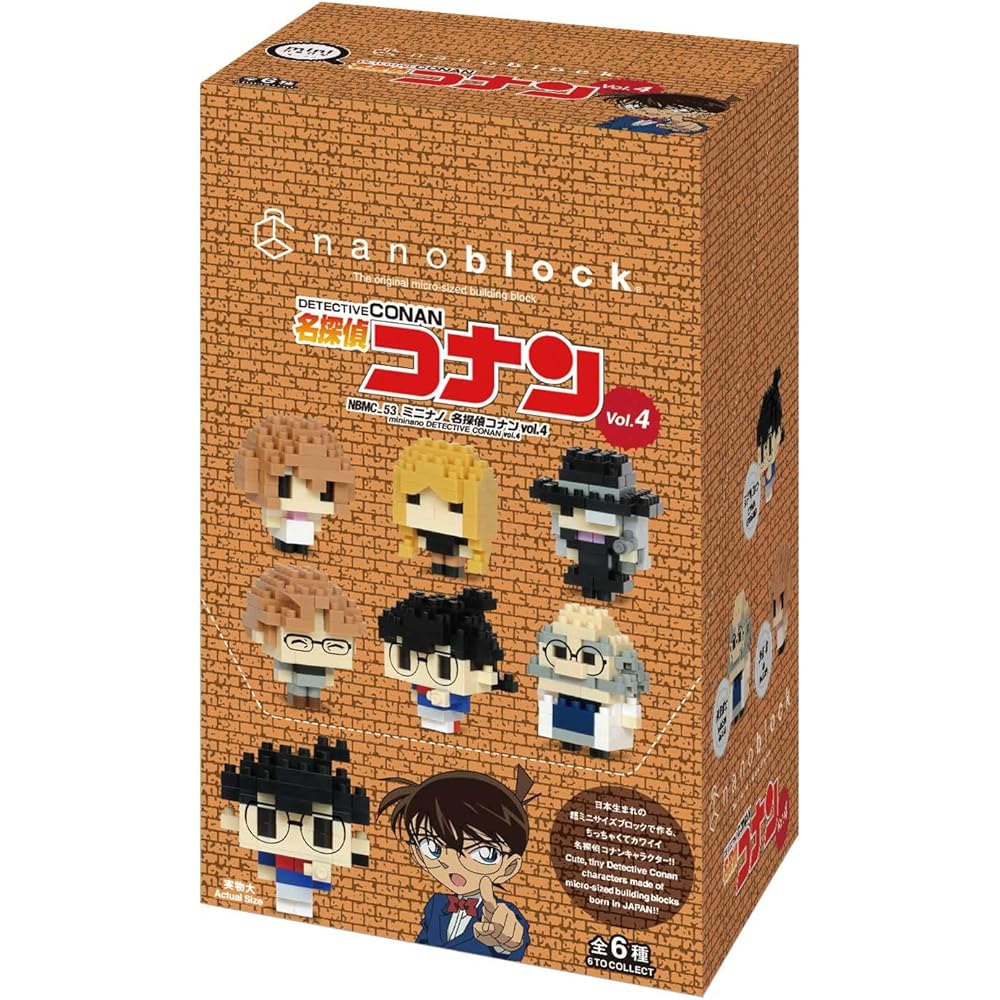 Kawada Nano Block Мини Нано Детектив Конан Том. Набор из 4 коробок, 6 штук, Коллекционные конструкторы