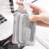 New Mini Transparent Mesh Storage Bag for Coins, Keys, and Lipstick with Zipper and Large Capacity