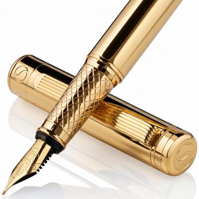 Премиальная перьевая ручка Scriveiner Золотой латунный корпус Роскошная Британского производства