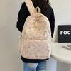 3 Pcs/Set Fashion Large Capacity Bow Backpack Nylon Bow Print School Bag Adjustable Strap Student Backpack
