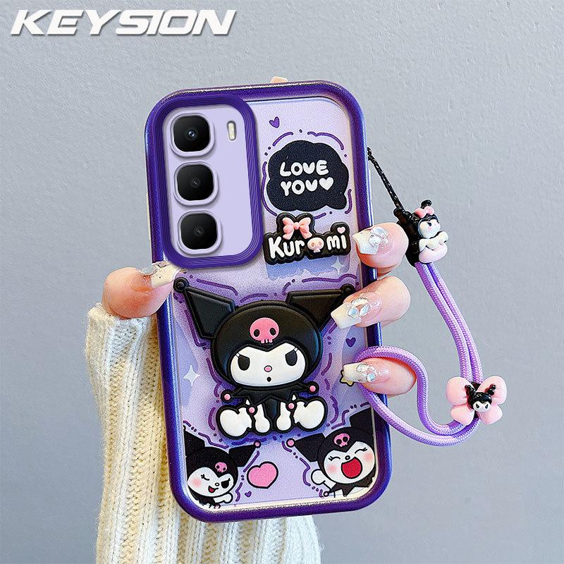KEYSION Shockproof Case for Infinix Hot 60i 60 5G with Lanyard Soft Silicone Cute 3D Cartoon Doll Phone Back Cover for Infinix Hot 60 Pro+