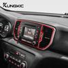For Kia Sportage 2017 2018 2019 LHD RHD Real Soft Carbon Fiber Sticker Car Central Center AC Outlet Interior Trim Accessories.