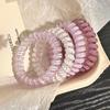 5pcs Set Telephone Cord Scrunchies Spiral Hair Ties Gradient Color Checkered Print Phone Cord Elastic Hair Band Hair Accessories