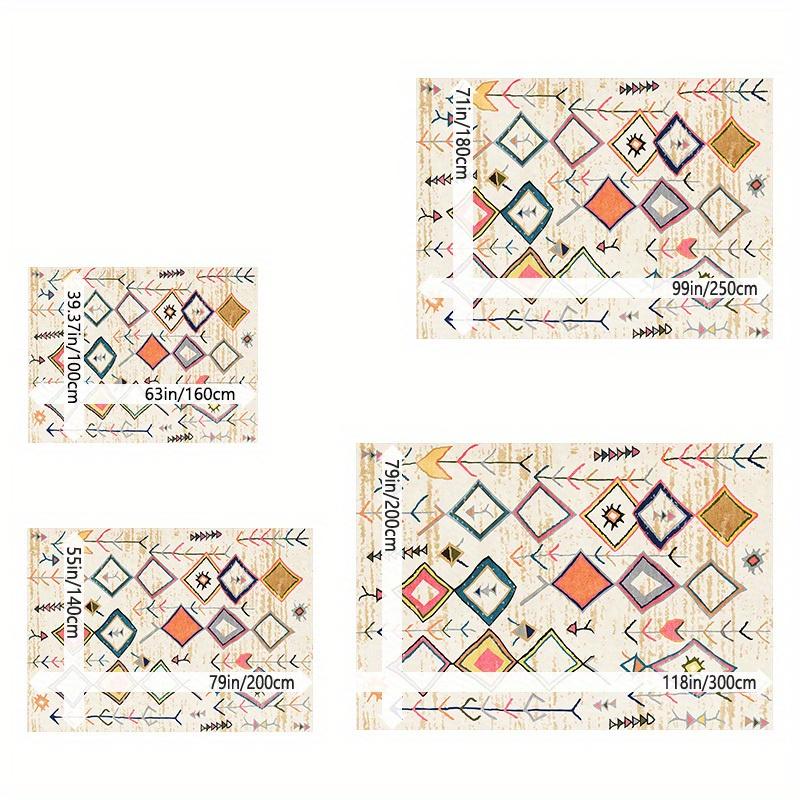 Ковер с марокканским узором, бархатный с точечным пластиковым основанием, для гостиной, спальни, кабинета, балкона, машинная стирка, для помещений и улицы