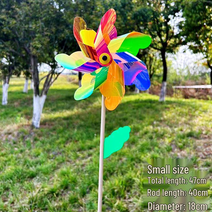 Большая переливающаяся деревянная игрушка-вертушка для развлечений на открытом воздухе
