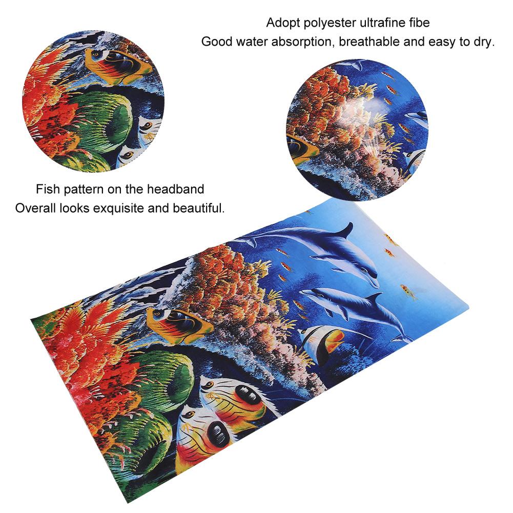 2 шт. Эластичный солнцезащитный шарф-бандана с рисунком рыбы для улицы, защита лица, повязка на голову #10