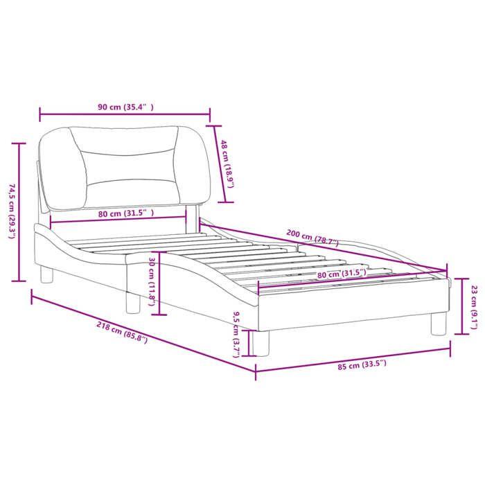 VidaXL Bed Frames Without Mattress Hvar, Upholstered Bed, Slat Base, Single Bed, Adult Bedroom Bed 3207731