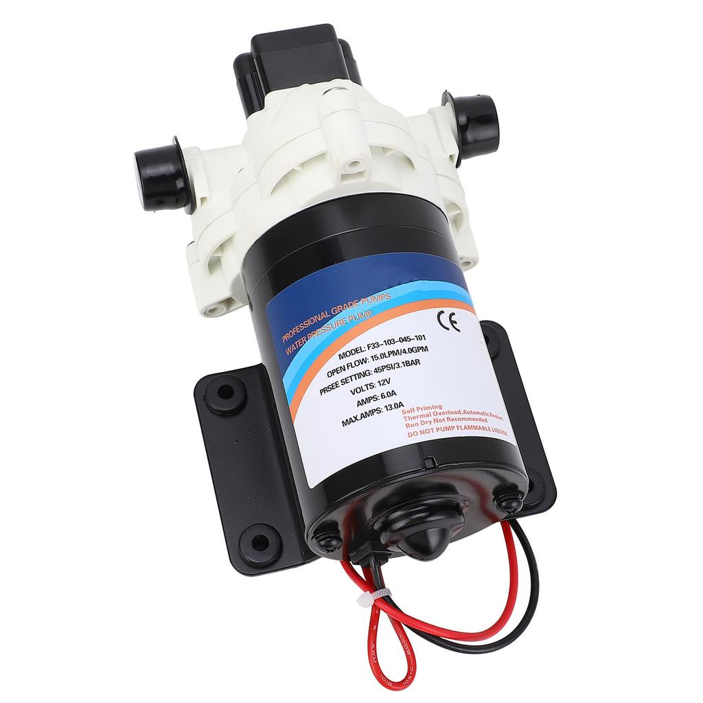 RV Fresh Water Pump 12V DC 4.0 GPM 45 PSI Self Priming Diaphragm Water Pump for RV Marine Yacht Caravan