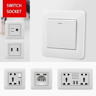 Стандарт ЕС Одинарная силовая розетка Выключатель USB Настенные розетки Двойные розетки Настенные розетки типа 86 ТВ Телефонные розетки