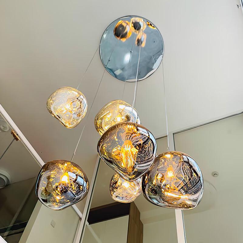 Creative Irregular Blue Glass Lava Effect Pendant Light