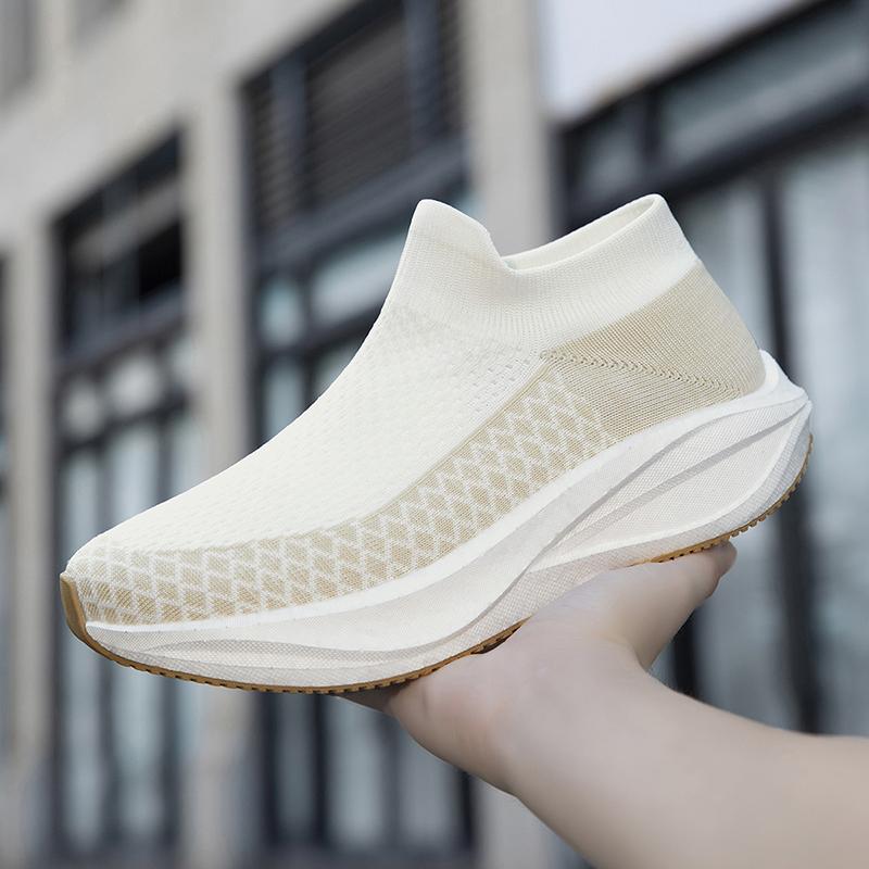 Унисекс Кроссовки-носки с толстой подошвой Real Boost Эластичная вязка Дышащие Большого размера Амортизирующие Спортивные Беговые Обувь Для Мужчин Женщин