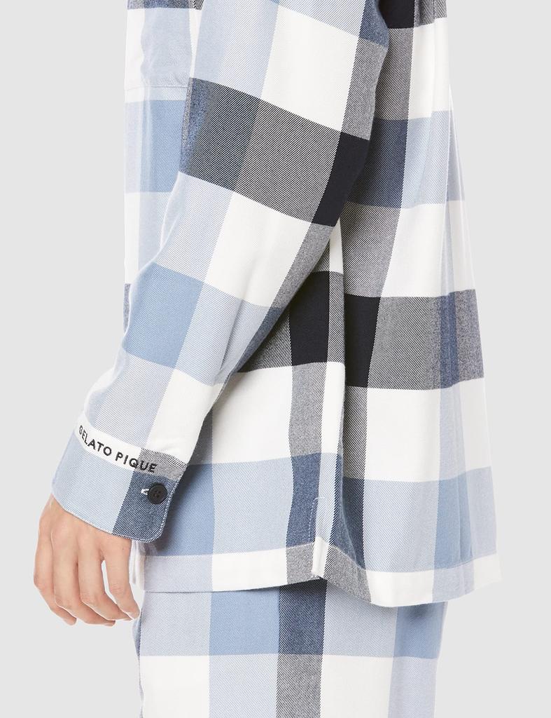 gelato pique HOMME Checkered Shirt PMFT225266 NVY M Men's