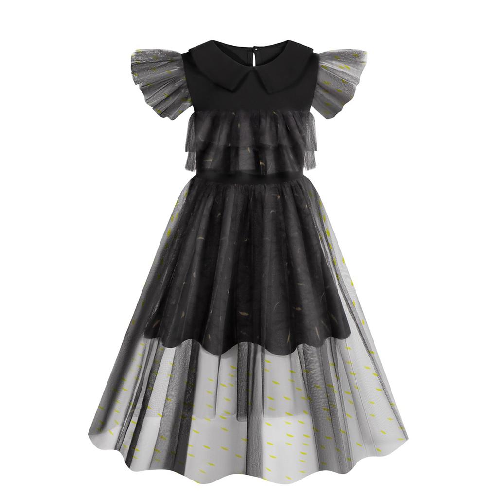 Фильм Среда, платья для косплея, Среда Аддамс, карнавальный костюм, готический ветер, детское платье, костюмы для Хэллоуина