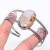 Natural Russian Dendritic Gemstone 925 Sterling Silver Cuff Bangle Adj C6d77
