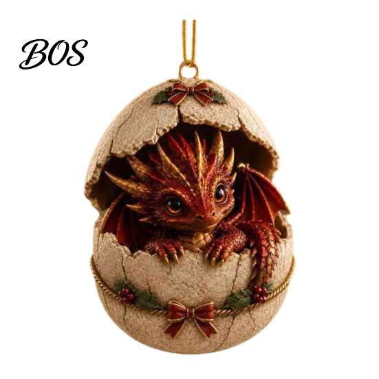 Colorful Dragon Egg Ornament Baby And Christmas Ornament, 2D Flat Acrylic Tree Hanging Decorative for Home Decoration, Fantasy Pendant Xmas