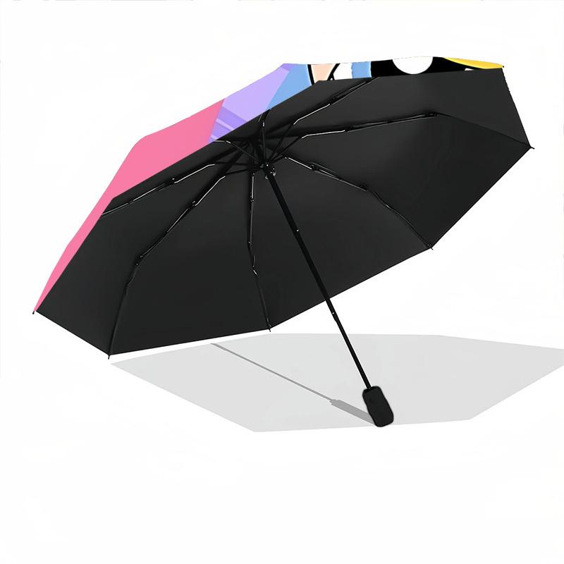 1pc Powerpuff Girls Automatic Folding Umbrella - Sturdy 8-Rib Polyester Canopy,Sun-Defying Travel Companion yy251023176