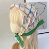 Floral Print Pattern Hair Scarf Double Sides Head Handkerchief Silk Scarf  Spring Summer Fall