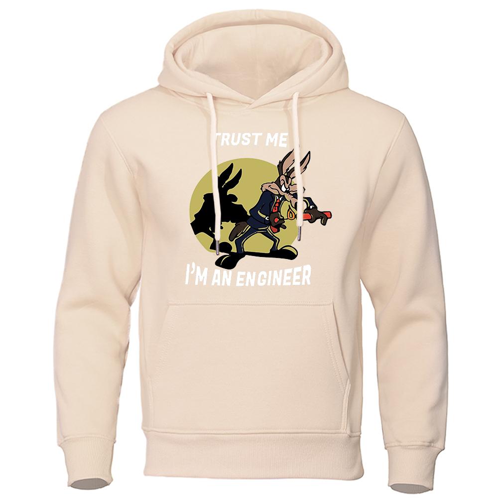 Толстовки с принтом «Trust Me Im An Engineer» для мужчин из чистого флиса, повседневная одежда с круглым вырезом, толстовка с капюшоном для инженеров