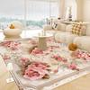 European Luxury Floral Carpet Living Room Large Area Rug Non-slip Coffee Table Mat Washable Bedroom Decoration Rug Customizable