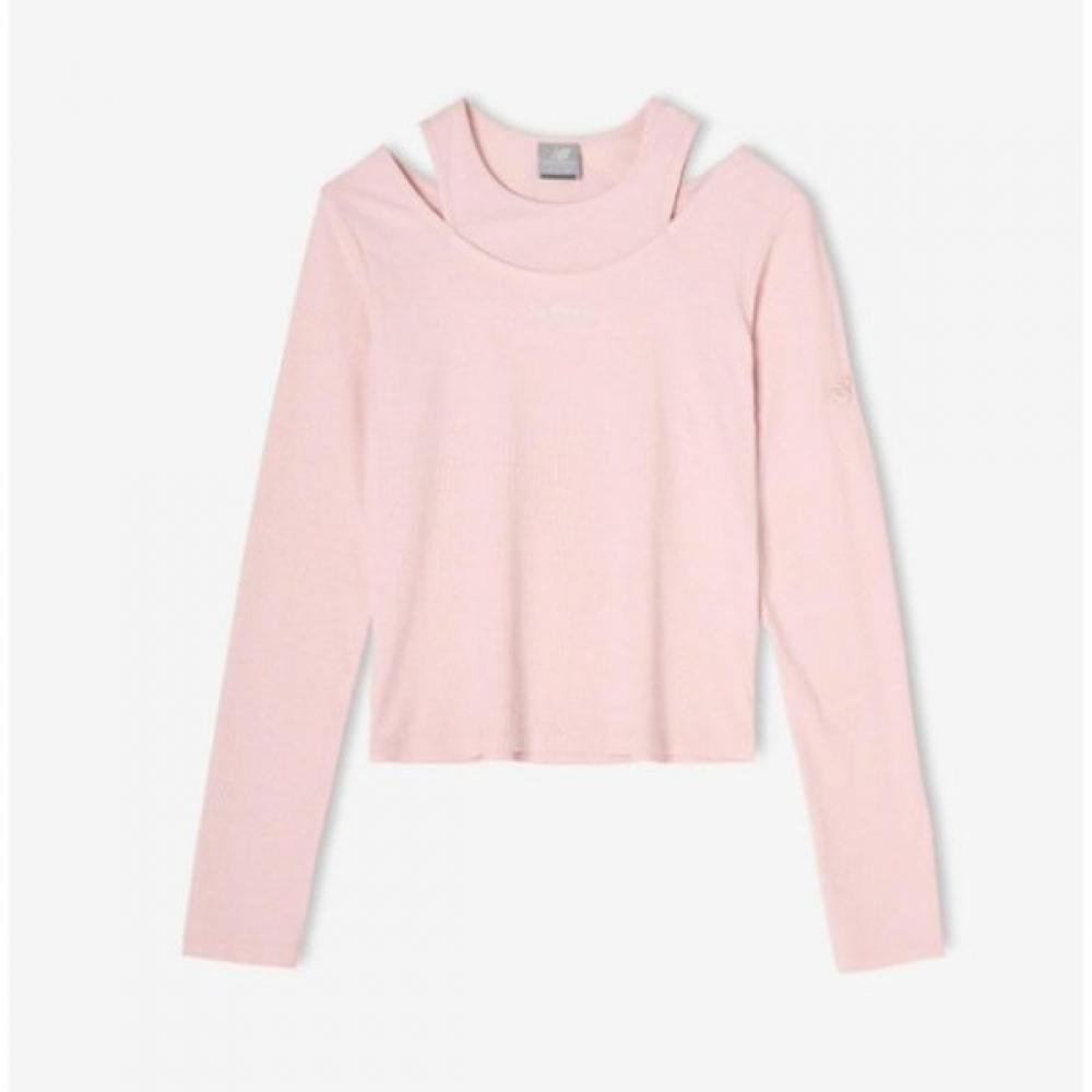 New Balance Women S Soft Ribbed Cutout Long Sleeve Tee B1 Nbndf2w312 25 60