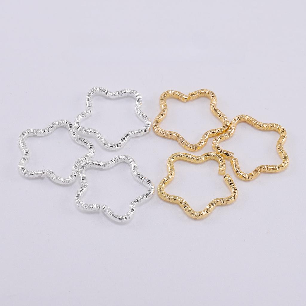 50 шт./лот, новый стиль, прыжковые кольца с золотой звездой, витые разъемные кольца, разделительные кольца, разъемы для изготовления ювелирных изделий, принадлежности для изготовления ювелирных изделий