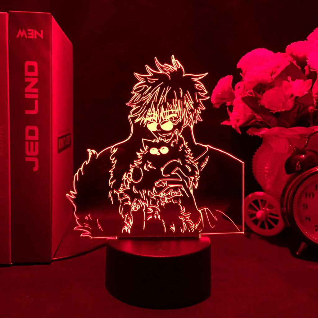 Jujutsu Kaisen Аниме Фигурка Годзё Сатору 3D светодиодные лампы RGB Неоновые USB ночные огни Спальня Стол Украшение стола Манга Подарок на день рождения