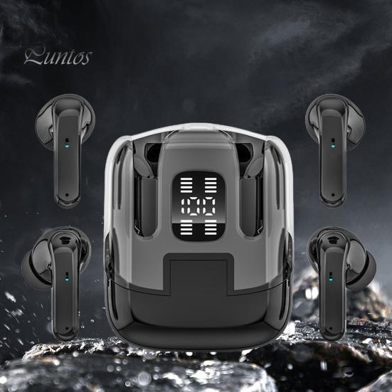 Беспроводные наушники с поддержкой Bluetooth, светодиодный дисплей, стереозвук, шумоподавление, водонепроницаемые наушники-вкладыши, гарнитура с сенсорным управлением